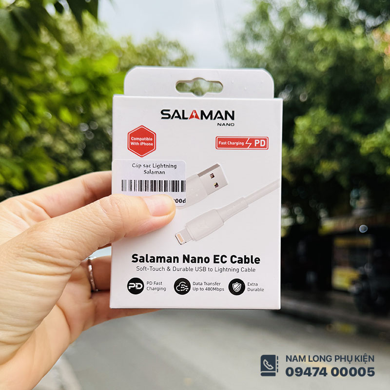 Cáp sạc nhanh iPhone Lightning Salaman – Nam Long Mobile