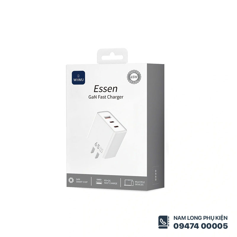 Củ sạc 65W WiWU Essen Gan Fast Charger – Nam Long Mobile