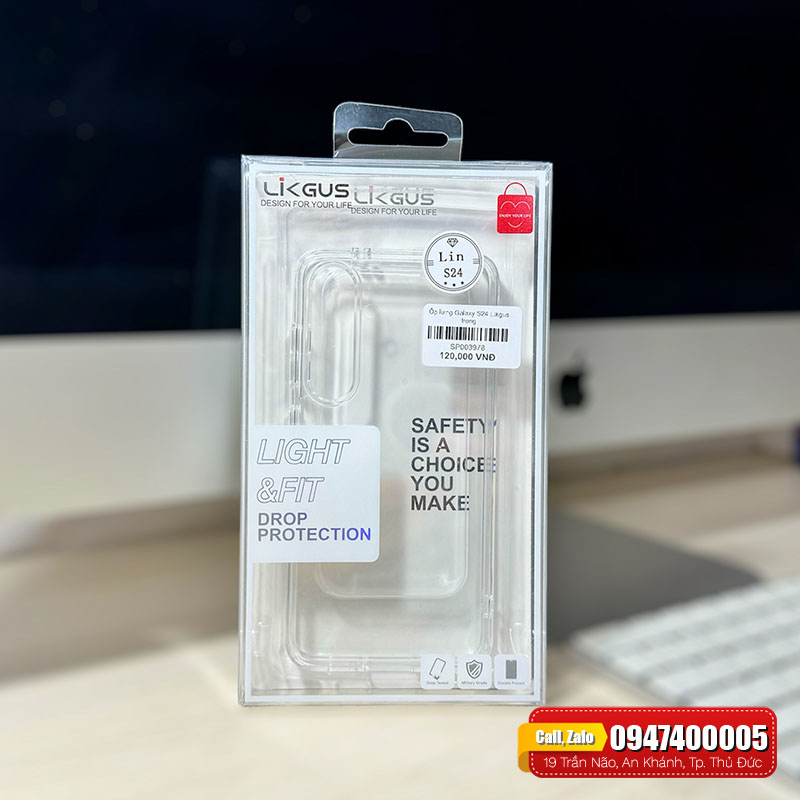 Ốp lưng Galaxy S24 Likgus trong suốt – Nam Long Mobile