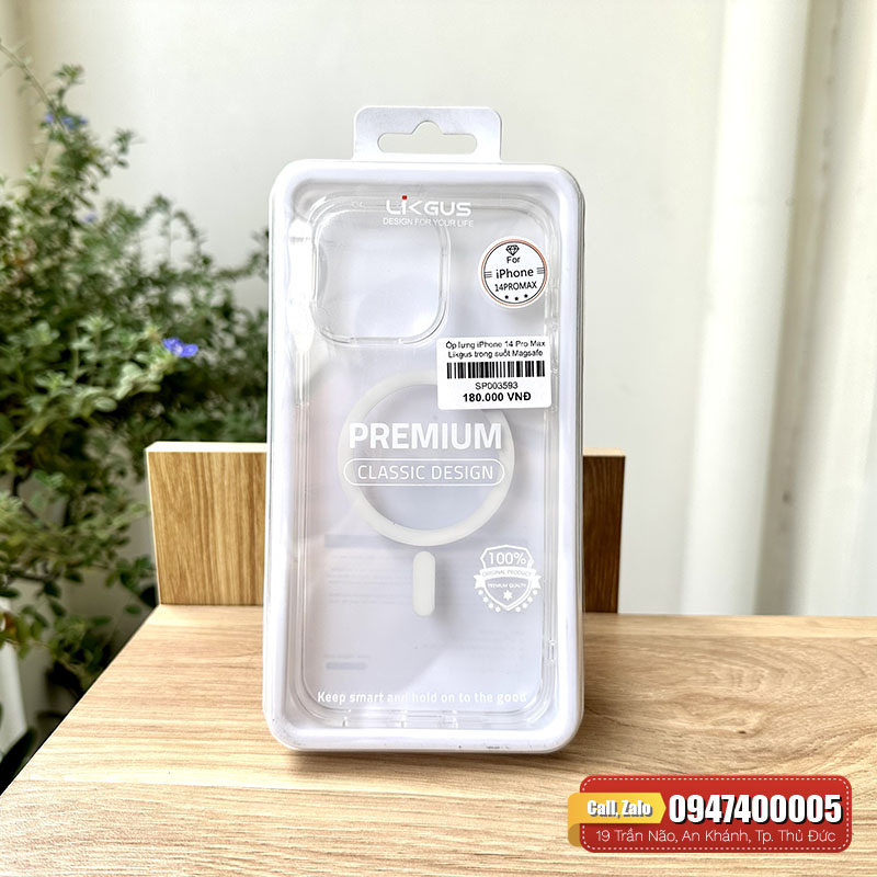 Ốp lưng iPhone 14 Pro Max Likgus Magsafe trong suốt – Nam Long Mobile