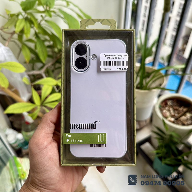 Ốp lưng trong suốt iPhone 17 series Memumi – Nam Long Mobile