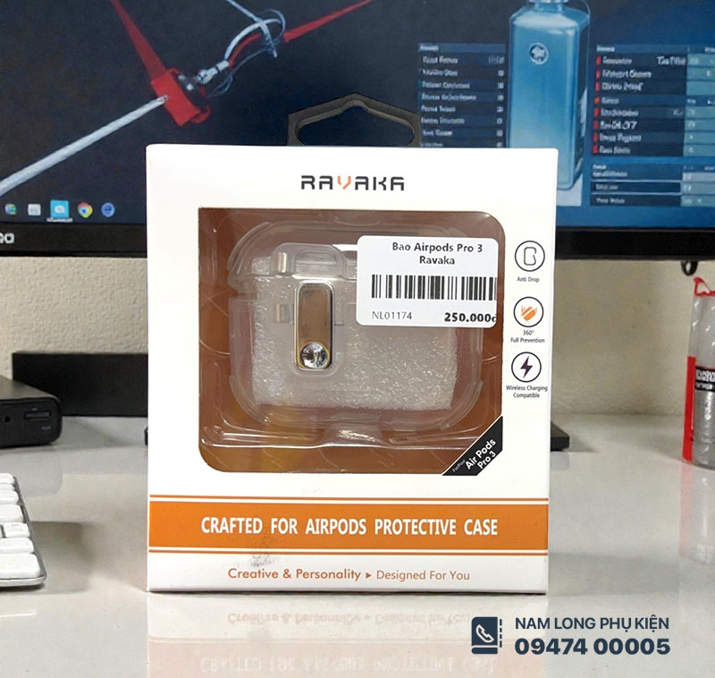 Bao Airpods Pro 3 trong suốt Ravaka Cara