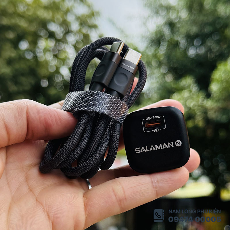Bộ Sạc Nhanh Type-C to Type-C 30W Salaman Chính Hãng