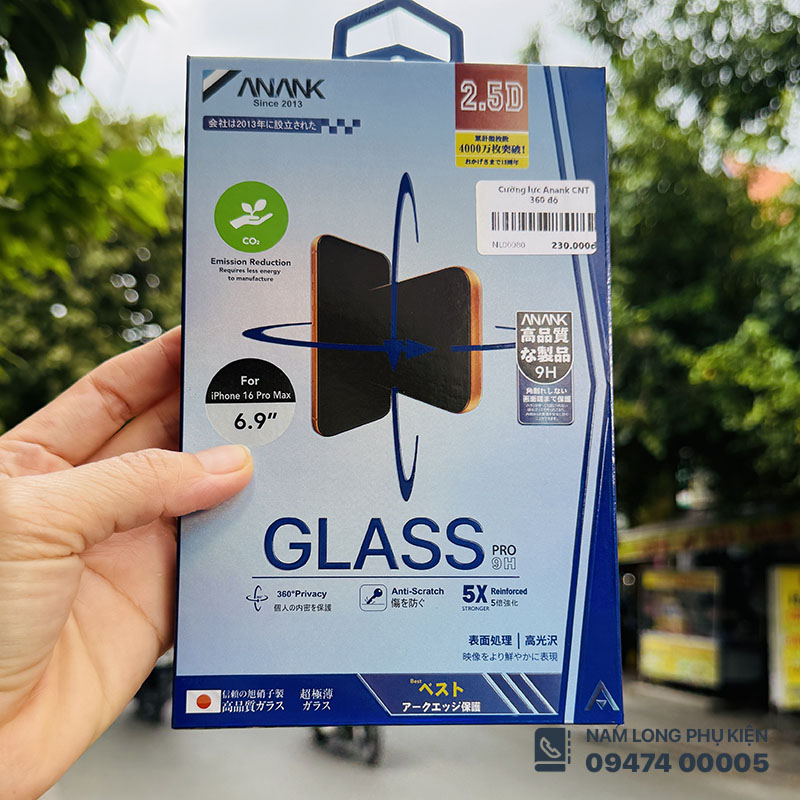 Dán Cường Lực iPhone 16 Pro Max/Pro/Plus ANANK Privacy – Nam Long Mobile