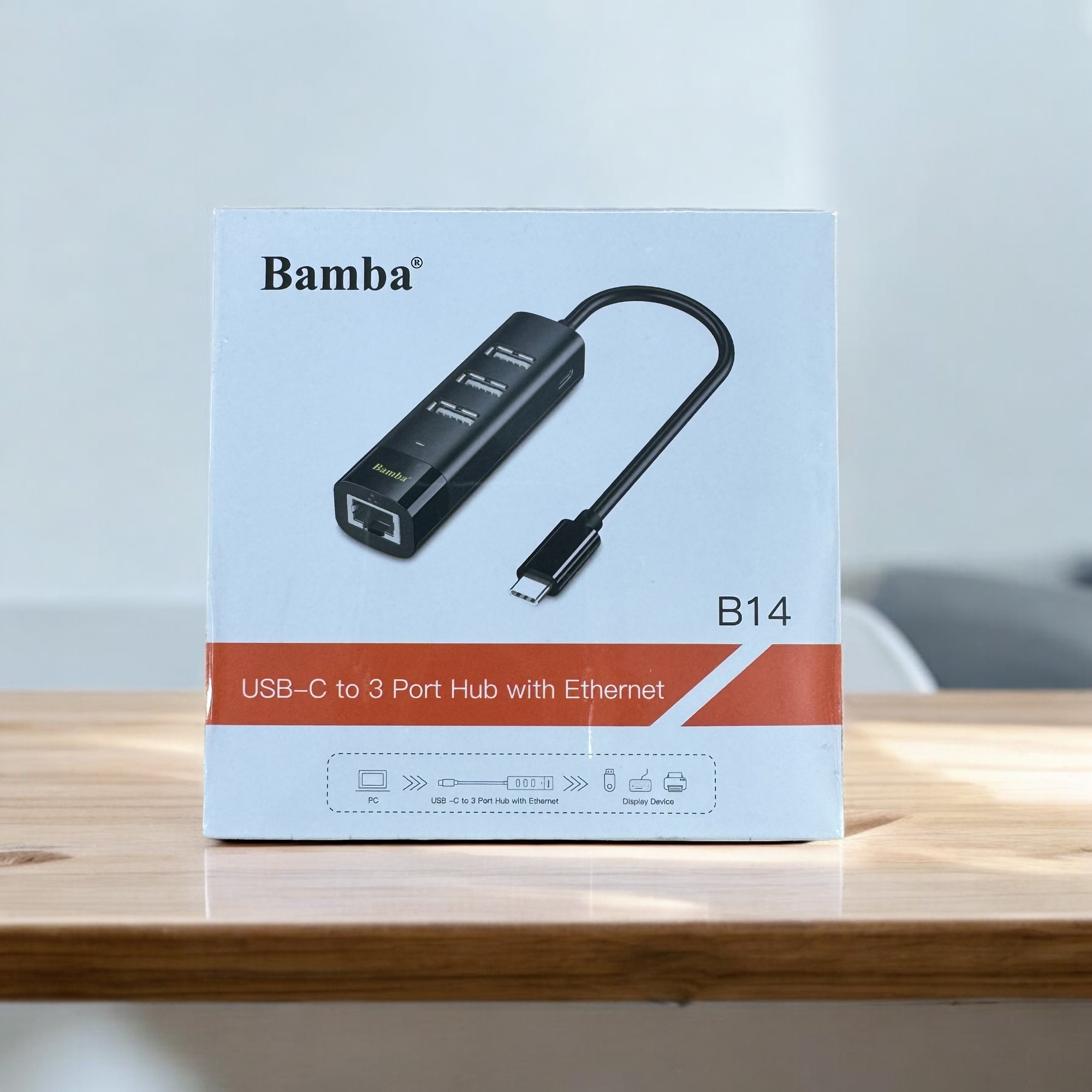 HUB Bamba USB-C sang 3 USB-A, RJ45, USB1C
