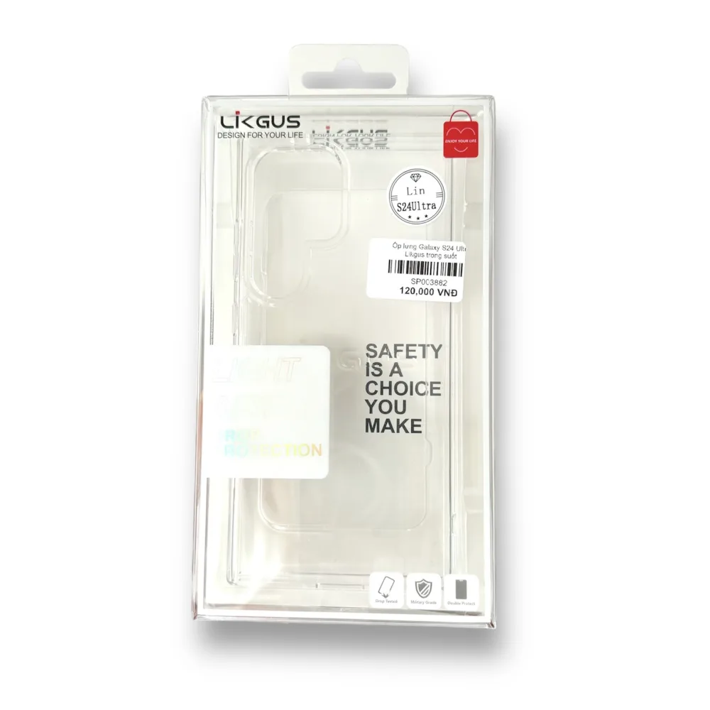 Ốp lưng Galaxy S24 Ultra Likgus trong suốt – Nam Long Mobile