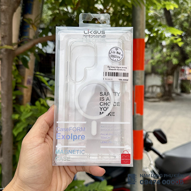 Ốp lưng Galaxy S25 Ultra trong suốt Magsafe Likgus – Nam Long Mobile