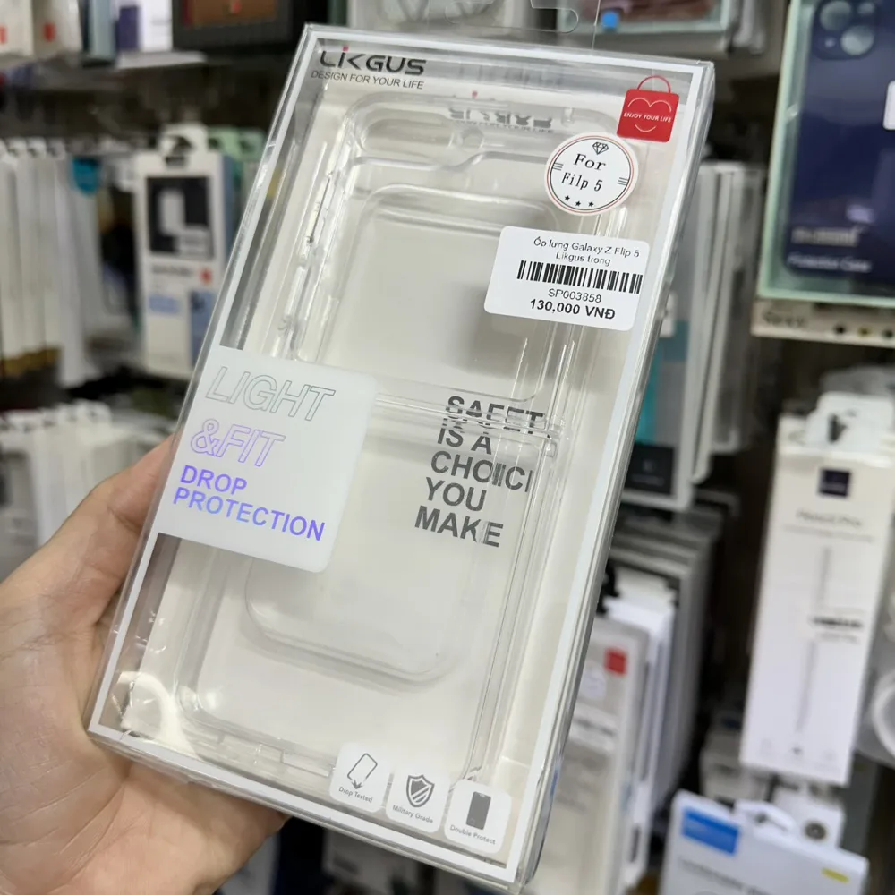 Ốp lưng Galaxy Z Flip 5 Likgus trong suốt – Nam Long Mobile