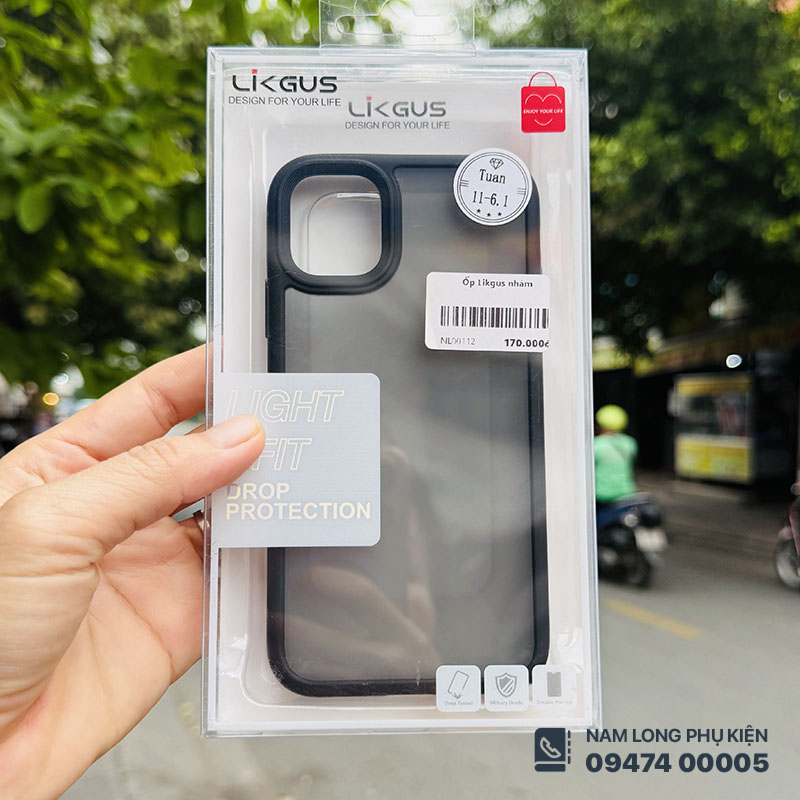 Ốp lưng iPhone 11 Likgus lưng nhám chống sốc tốt
