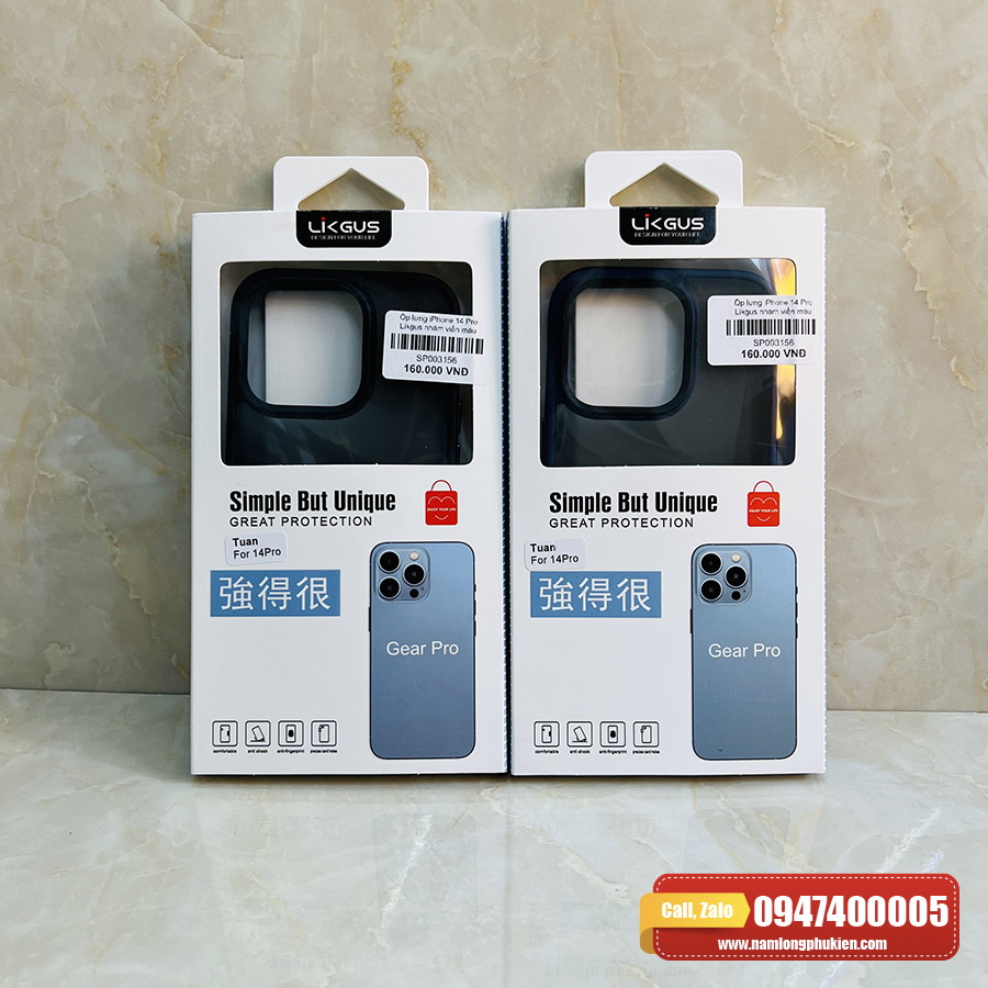 Ốp lưng iPhone 14 Pro Likgus lưng nhám chống sốc tốt