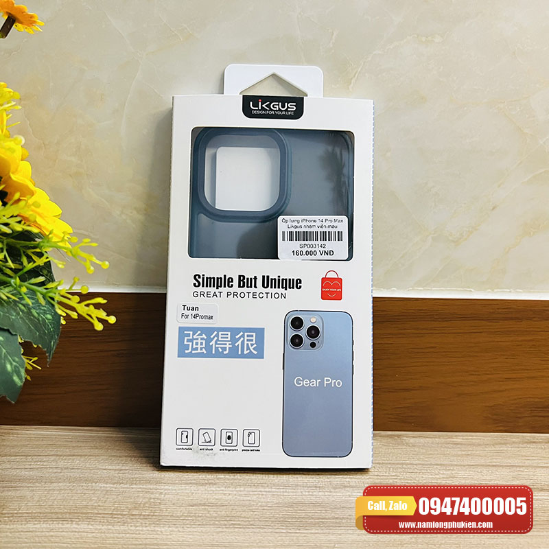 Ốp lưng iPhone 14 Pro Max Likgus lưng nhám chống sốc tốt