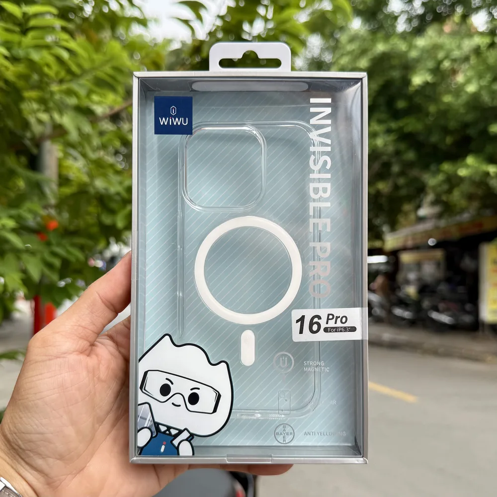 Ốp Lưng WiWU MagSafe Trong Suốt iPhone 16 Pro Mỏng Nhẹ, Chống Ố Vàng