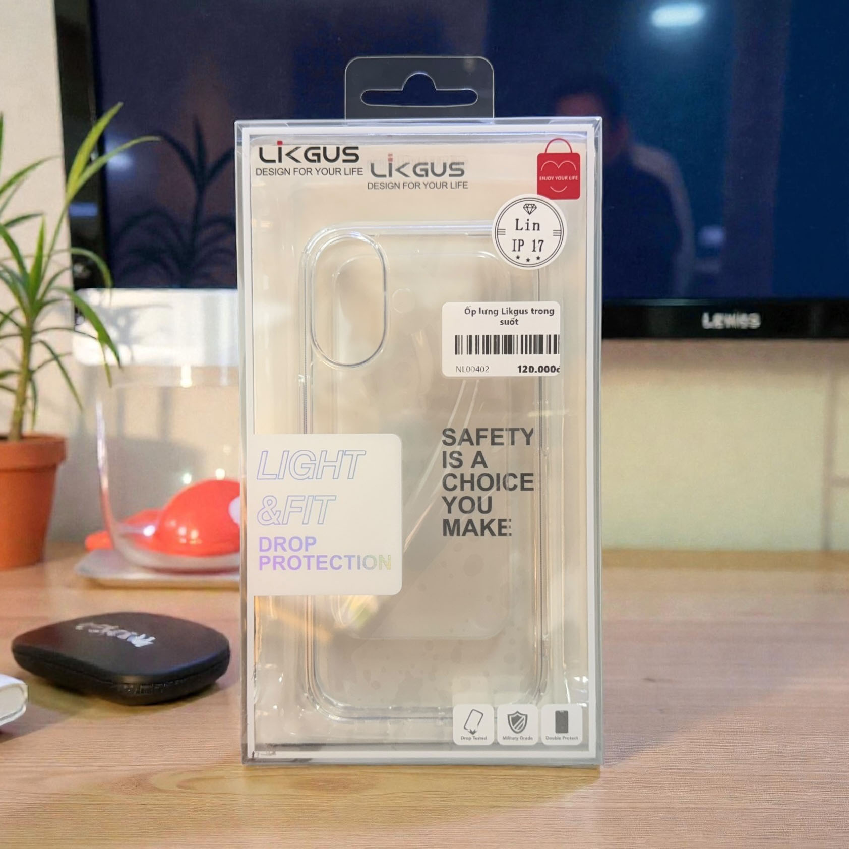 Ốp lưng iPhone 17 trong suốt Likgus