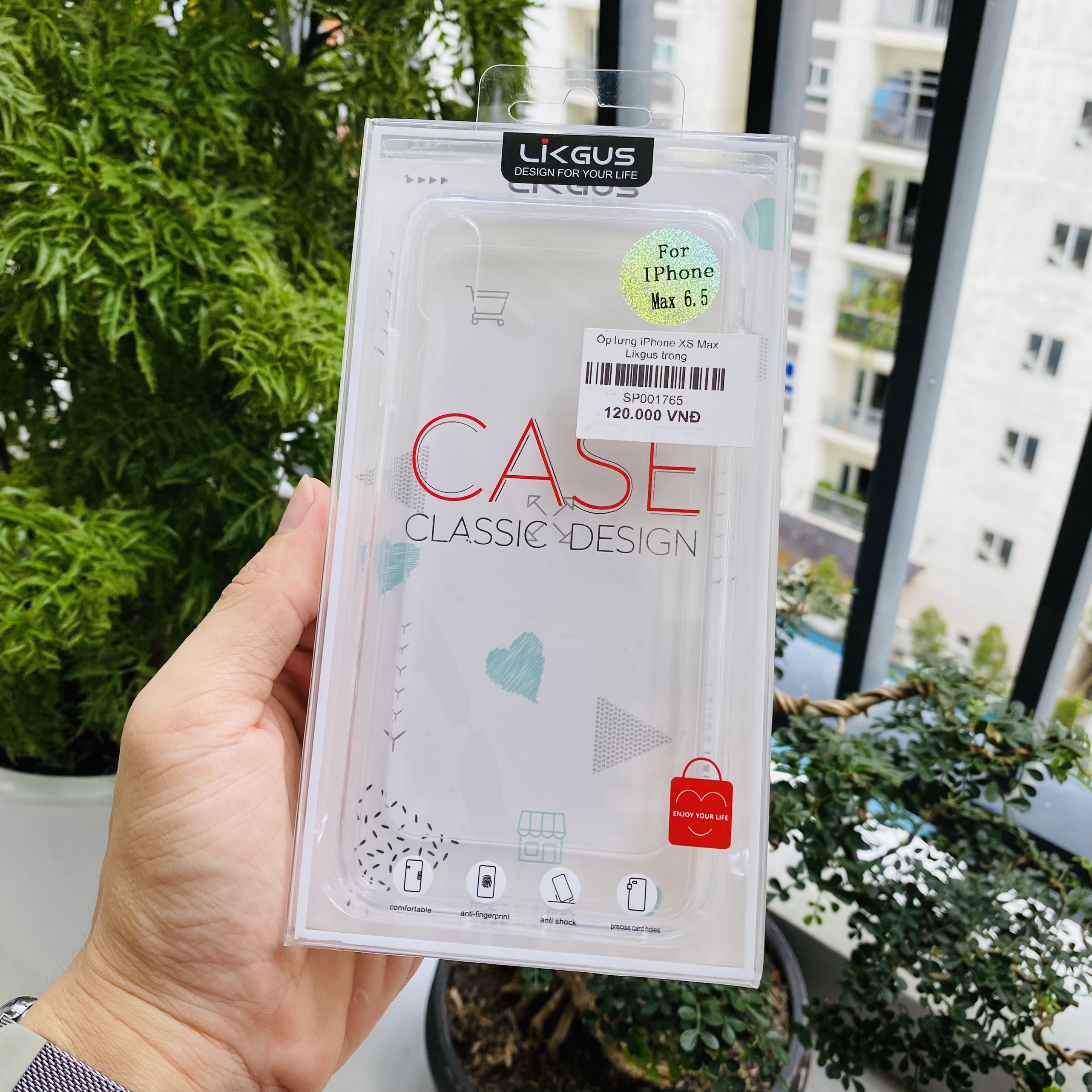 Ốp lưng iPhone Xs Max Likgus trong suốt