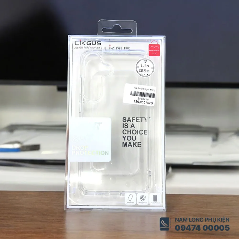 Ốp lưng trong suốt Galaxy S25 Plus Likgus – Nam Long Mobile