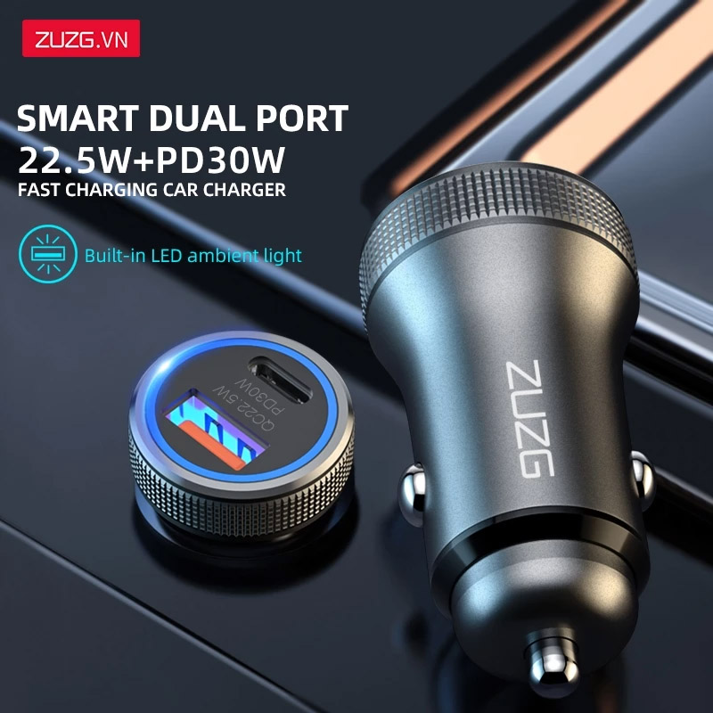 Tẩu sạc điện thoại ô tô ZUZG 54W C15PD
