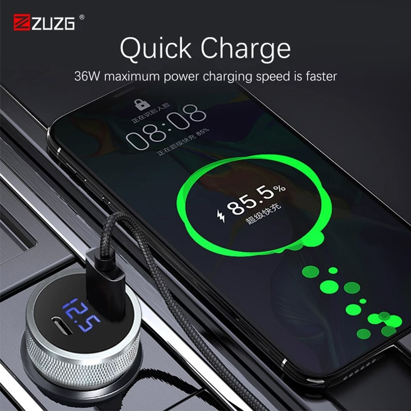Tẩu sạc điện thoại ô tô ZUZG 54W C15PD