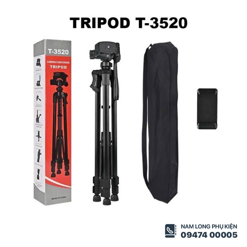 Tripod 3 chân cho điện thoại, máy ảnh