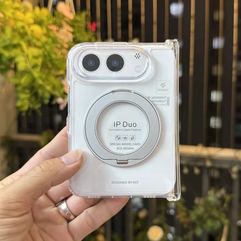 Ốp Lưng iPhone Duo KSTDESIGN Trong Suốt Tích Hợp Vòng Đỡ