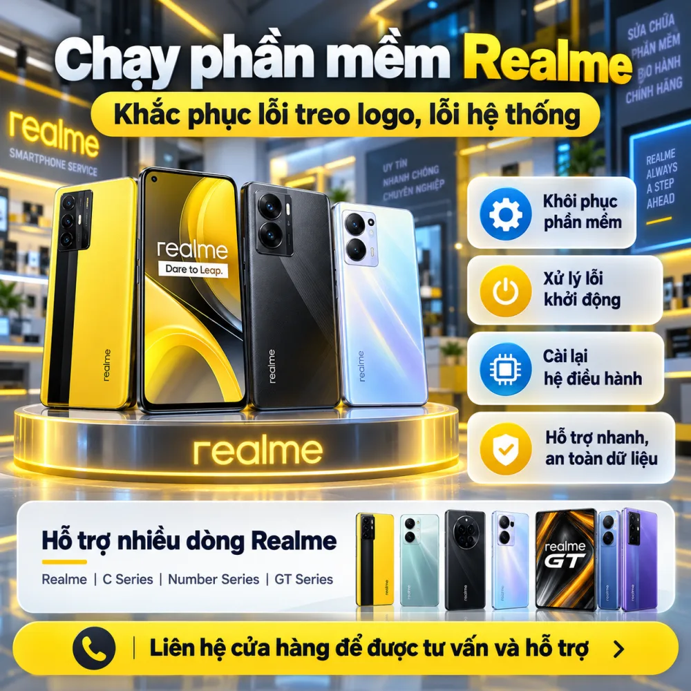 Chạy Phần Mềm Realme Treo Logo Máy Chạy Chậm – Nam Long Mobile