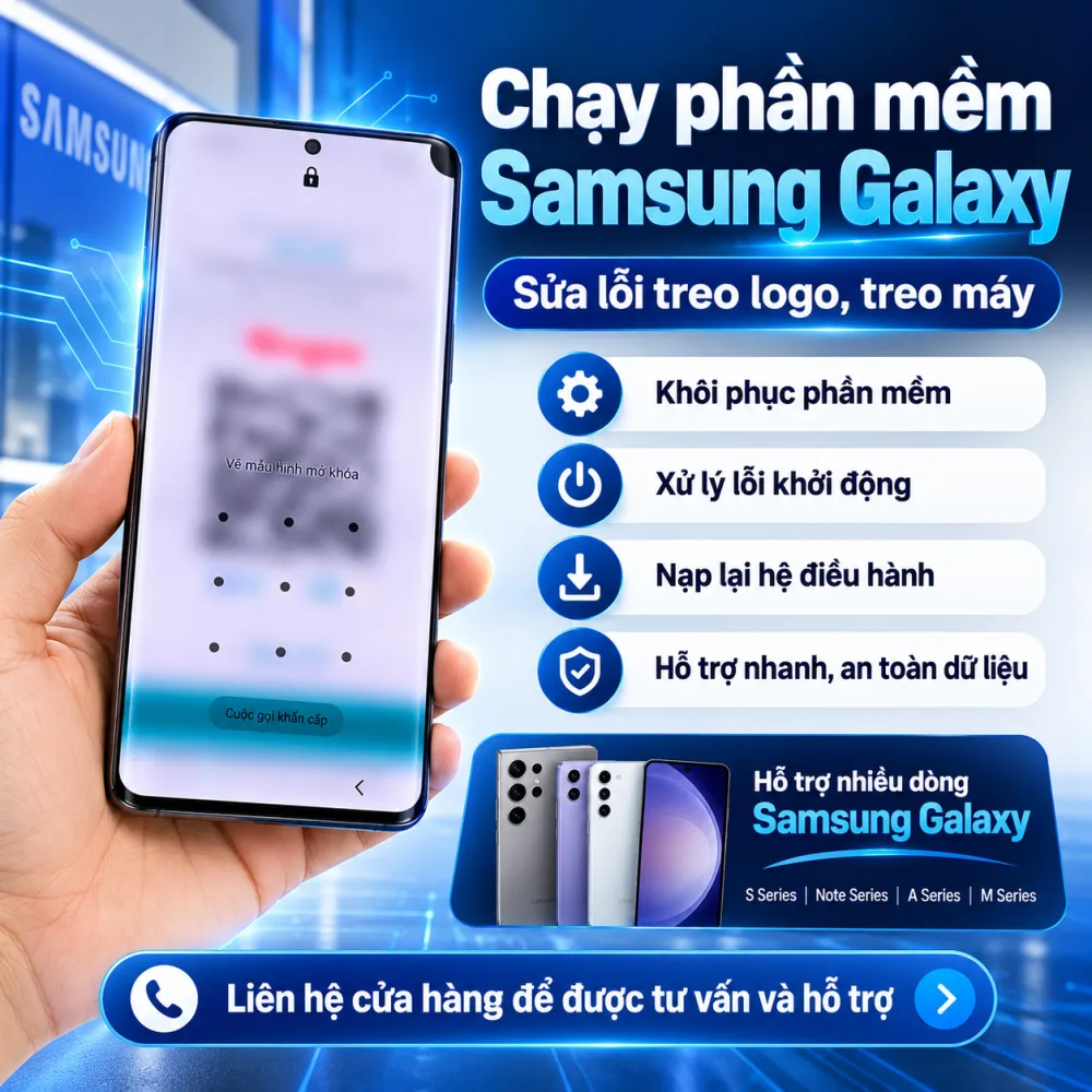 Chạy Phần Mềm Samsung Galaxy, Sửa Lỗi Treo Logo tại Quận 2