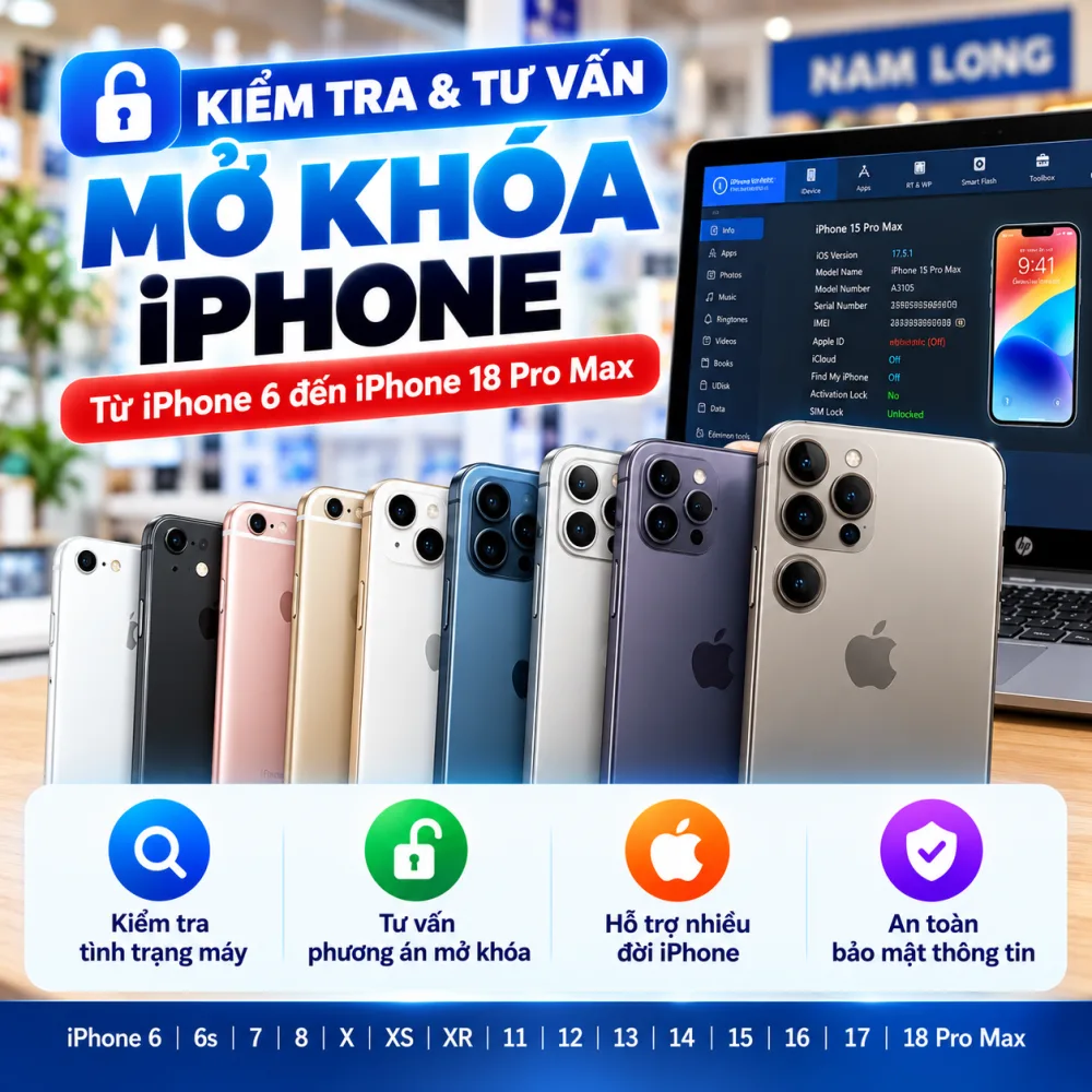 Kiểm Tra Mở Khóa iPhone 6 – 18 Pro Max