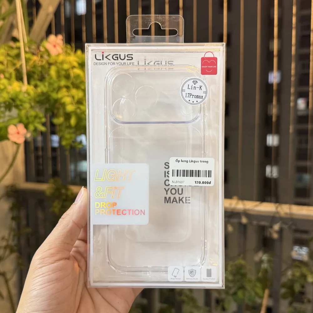 Ốp Lưng Trong Suốt Likgus Khoét Từng Camera iPhone 17 Pro Max/ 18 Pro Max – Nam Long Mobile