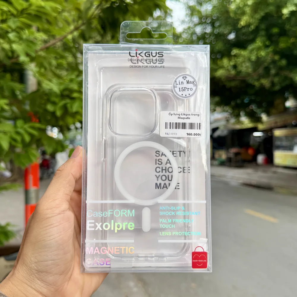 Ốp lưng iPhone 15 Pro Likgus trong suốt Magsafe – Nam Long Mobile