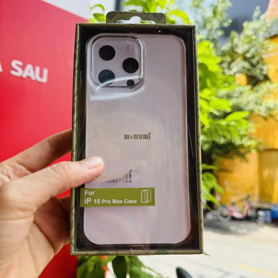 Ốp lưng trong suốt iPhone 15 Pro Max Memumi không ố vàng