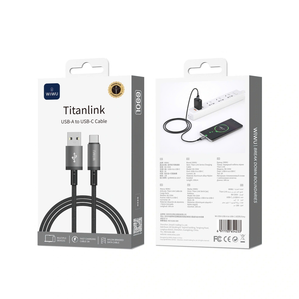 Cáp sạc iPhone WiWU Titanlink usb to C