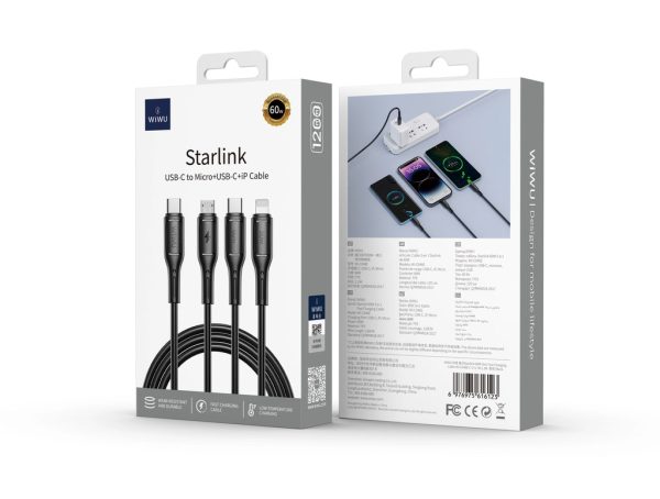 Cáp Type C to 3in1 WiWu Starlink C046E