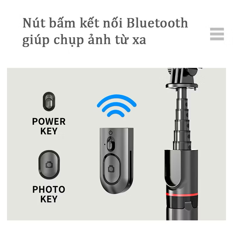Gậy selfie bluetooth L12 dài 1066mm - Ảnh 4