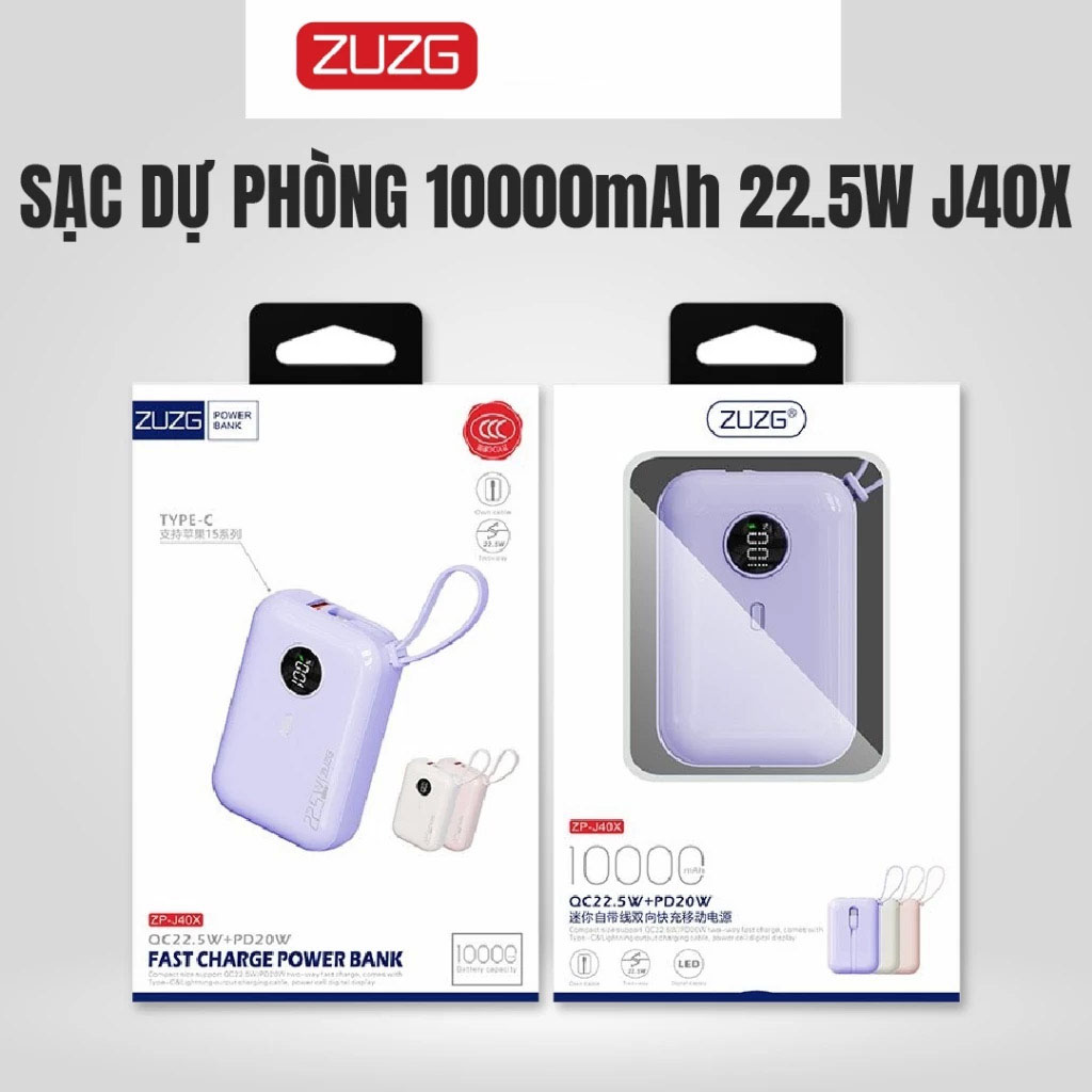 Pin sạc dự phòng mini 10.000mAh ZUZG J40X