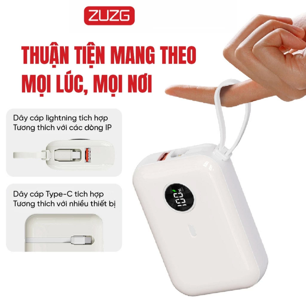Pin sạc dự phòng mini 10.000mAh ZUZG J40X - Ảnh 2