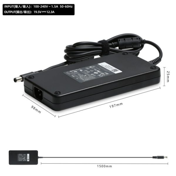 Sạc Dell 19.5V-12.3A (Đầu Kim) Slim Precision M4600–M6800, Alienware – Bamba