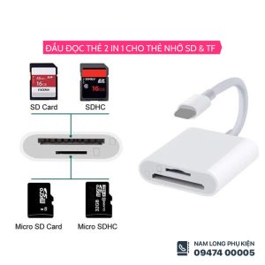 Đầu đọc thẻ SD & TF 2 in 1 cho iPhone/iPad – Truyền dữ liệu nhanh, tiện dụng
