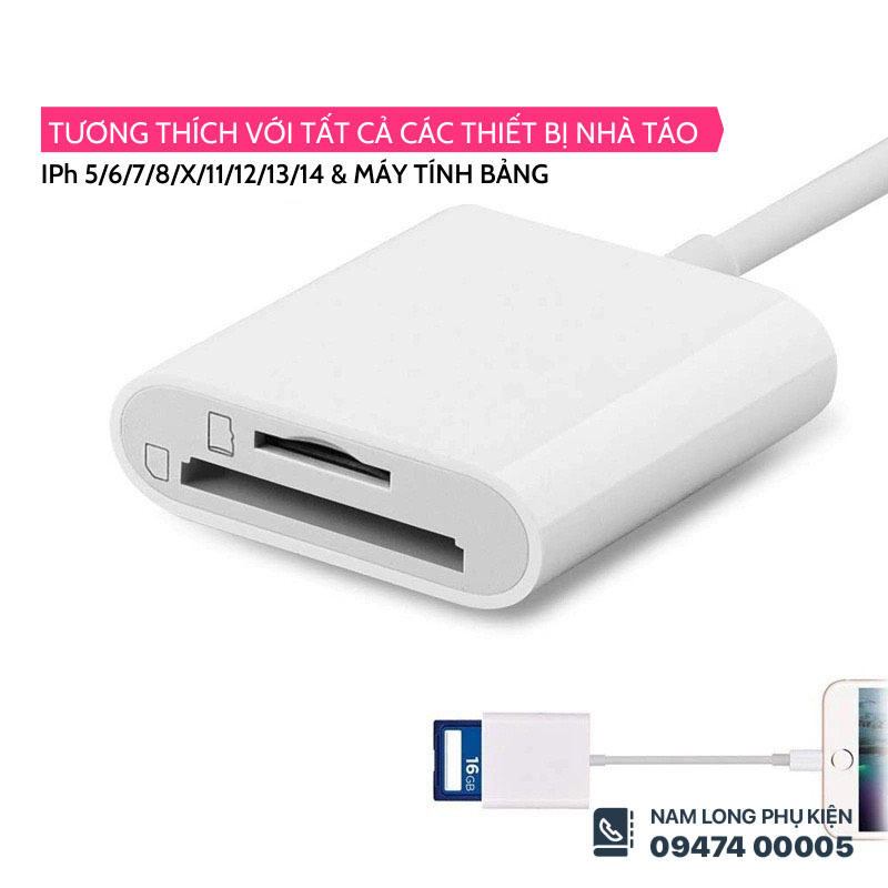 Đầu đọc thẻ SD & TF 2 in 1 cho iPhone/iPad – Truyền dữ liệu nhanh, tiện dụng - Ảnh 3