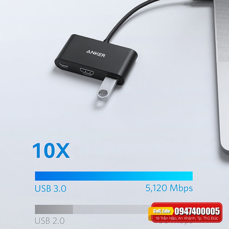 Hub Anker 3in1 A8339 chính hãng - Ảnh 3
